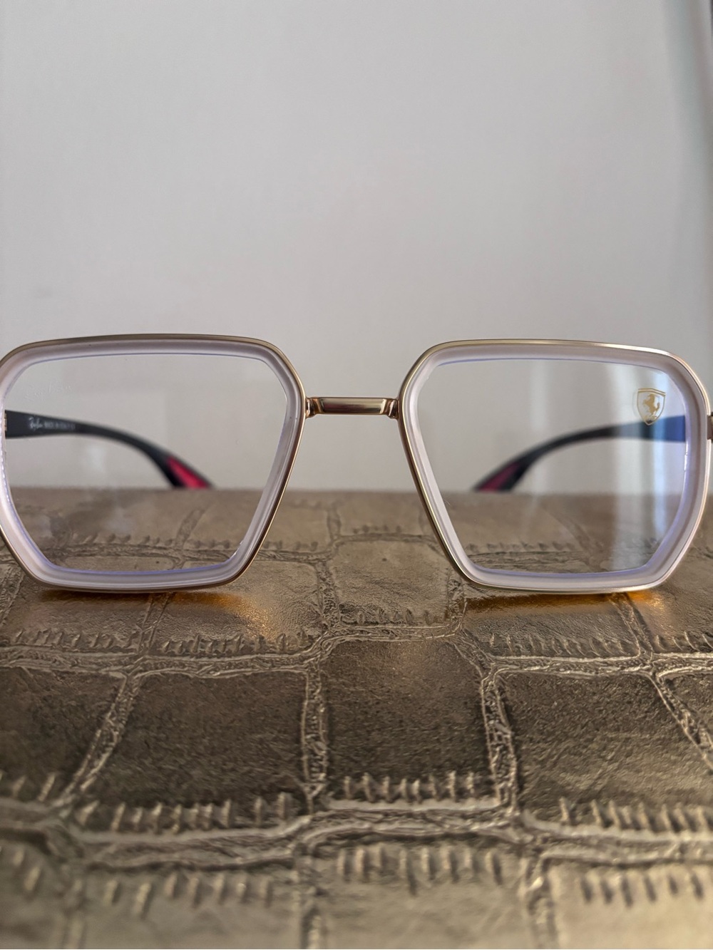 Source Unknown Women's Clear Square Glasses with Gold Bridge